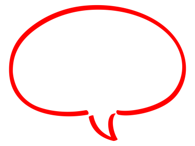 Basit Kırmızı Hat Konuşma Kabarcığı Çizimi. Kırmızı kalemle çizilmiş oval bir konuşma balonu çizimi.
