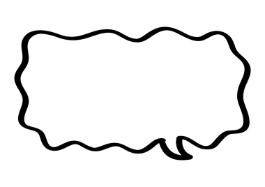 Elle çizilmiş siyah çizgili bir konuşma balonunun görüntüsü. Bu, siyah çizgili balon şeklinin çizilmiş hali..