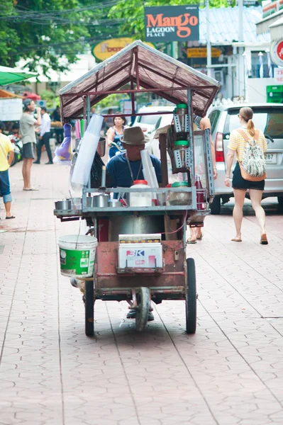 Bangkok Thaïlande Mai 2018 Vendeur Asiatique Non Identifié Pousse Cuisine — Photo