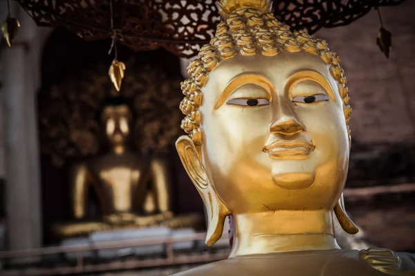 Primer Plano Estatua Buda Templo Budista Chiang Mai Provincia Del — Foto de Stock