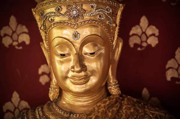 Closeup Buddha Statue Buddhist Temple Chiang Mai Northern Thailand Province — Stock Photo, Image