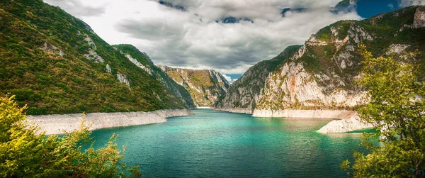 Vista Canyon Rio Piva Lago Norte Montenegro — Fotografia de Stock