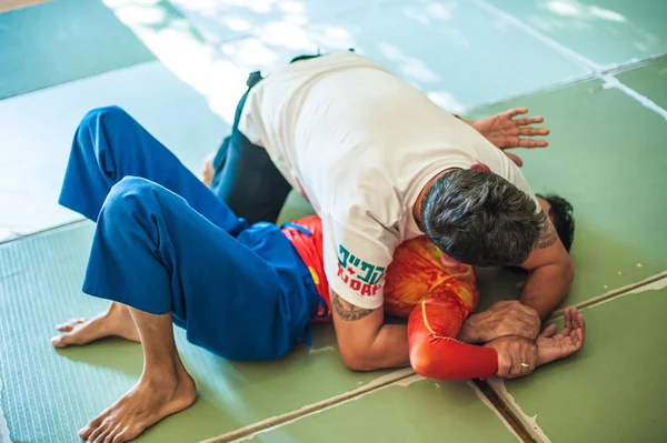 Белград Сербия Октябрь 2018 Инструктор Студенты Практикуют Технику Bjj Brazilian — стоковое фото