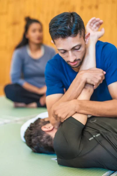 Belgrade Serbia October 2018 Instructor Students Practice Bjj Brazilian Jiu — Stock Photo, Image