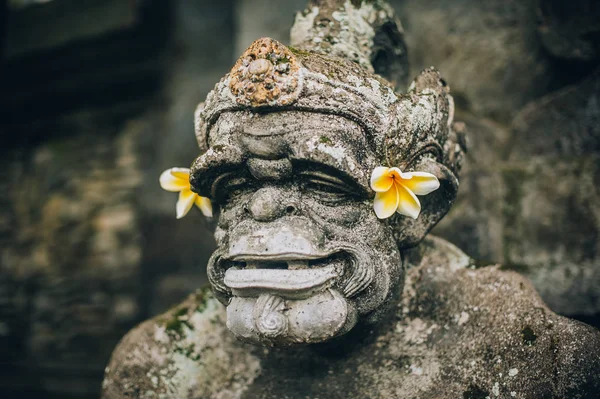 Closeup Portret Van Steen Traditionele Sculptuur Kunstvorm Opgenomen Tempels Waaruit — Stockfoto