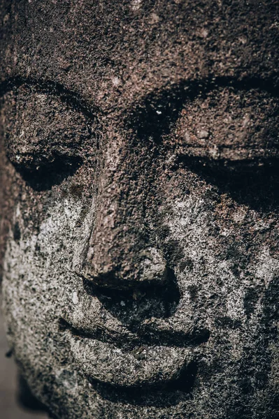 Closeup Portrait Stone Traditional Sculpture Art Form Incorporated Temples Which — Stock Photo, Image