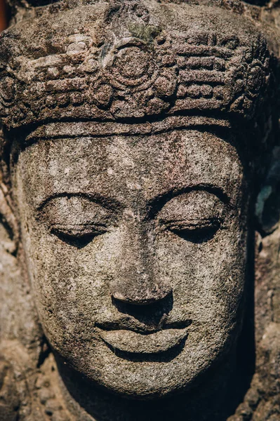 Retrato Primer Plano Forma Arte Escultórico Tradicional Piedra Incorporada Los — Foto de Stock