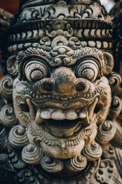 Closeup Portrait Stone Traditional Sculpture Art Form Incorporated Temples Which — Stock Photo, Image