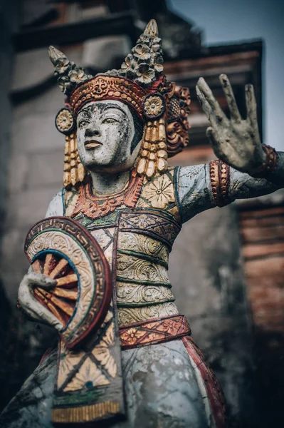 Closeup Portrait Stone Traditional Sculpture Art Form Incorporated Temples Which — Stock Photo, Image