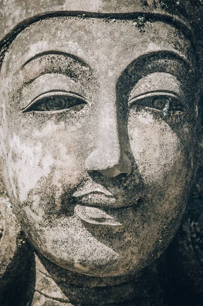 Closeup Portrait Stone Traditional Sculpture Art Form Incorporated Temples Which — Stock Photo, Image