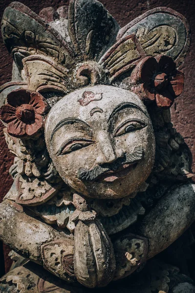 Closeup Portret Van Steen Traditionele Sculptuur Kunstvorm Opgenomen Tempels Waaruit — Stockfoto
