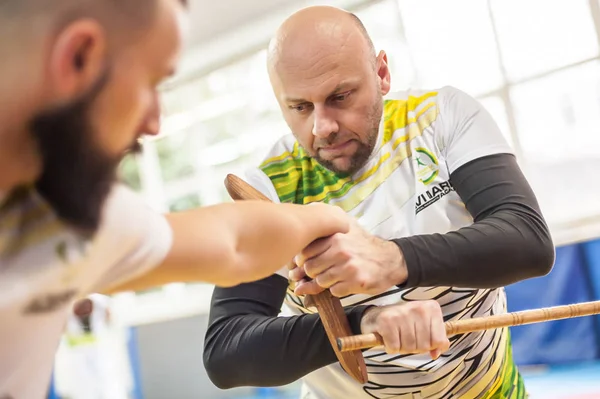 Plovdiv Bulgaria Diciembre 2018 Palillo Cuchillo Juntos Entrenamiento Técnicas Lucha — Foto de Stock