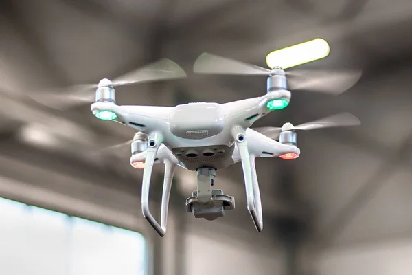 Uav Drone Copter Flying High Resolution Digital Camera Close — Stock Photo, Image