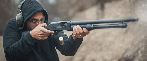 Kampfflugzeug Schießtraining Langwaffe Pumpgun Und Streugewehr Schießstand — Stockfoto