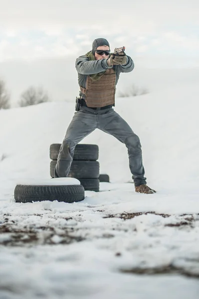 Military and army special forces soldier have combat shooting training — Stock Photo, Image