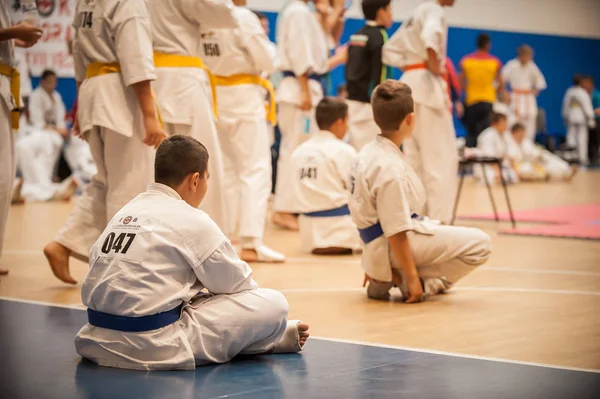 Kids and Children Martial Arts Sport Demonstration. Kyokushin Be — Stock Photo, Image