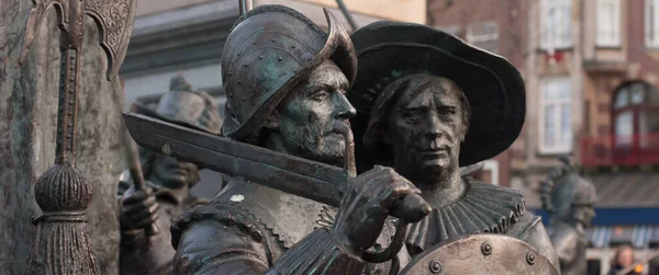 사이언 2014 Details Night Watch Rembrandt Square Rembrandtplein Statue Sculptor — 스톡 사진