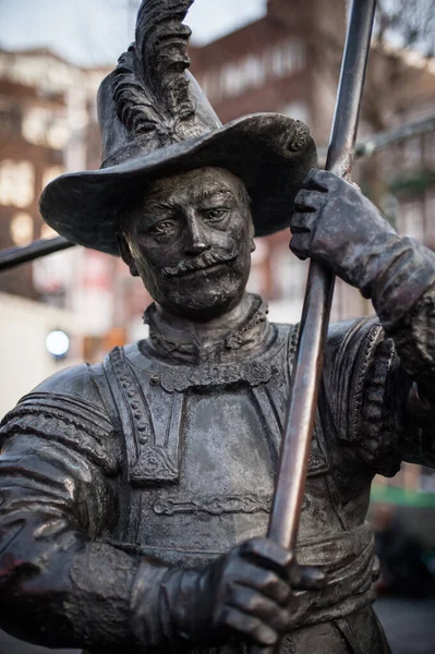 Amsterdam Niederlande Dezember 2019 Details Der Nachtwache Rembrandtplein Statue Des — Stockfoto