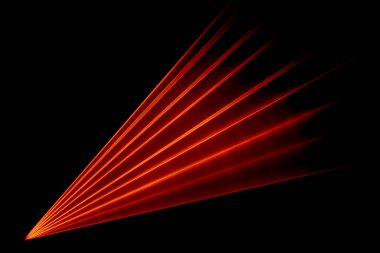 Lazer ışığı. Dalgalanan ve bükülen ışık çizgileri