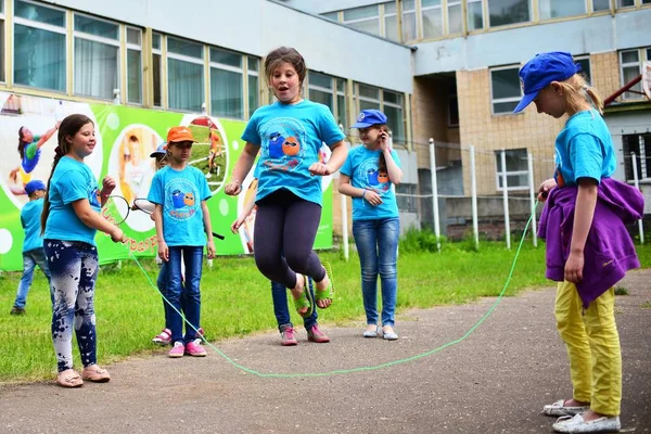 Niños Vacaciones Campamento Infantil Ciudad Ciencia Rusia Zelenograd —  Fotos de Stock