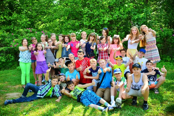 Crianças Férias Acampamento Infantil Cidade Ciência Rússia Zelenograd — Fotografia de Stock