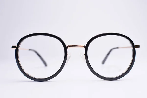 Ögon Glasögonen Isolerade Vit Bakgrund — Stockfoto