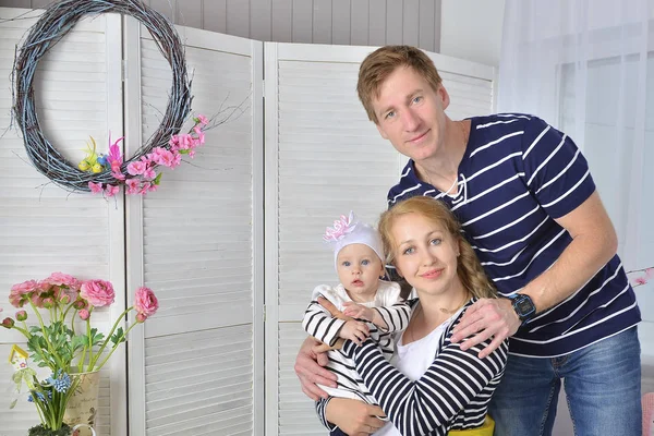 Una Famiglia Felice Padre Madre Bambino — Foto Stock