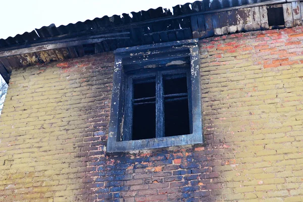 House Burned Almost Completely Major Fire — Stock Photo, Image