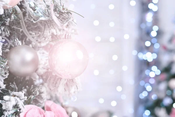 Bellissimo Albero Natale Decorato Sfondo — Foto Stock