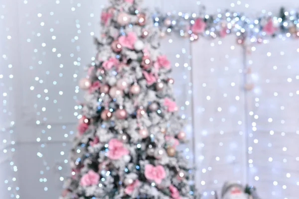Bellissimo Albero Natale Decorato Sfondo — Foto Stock