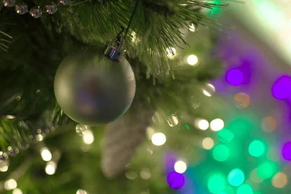 Bellissimo Albero Natale Decorato Sfondo — Foto Stock