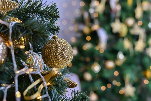 Beautiful Decorated Christmas Tree Background — Stock Photo, Image