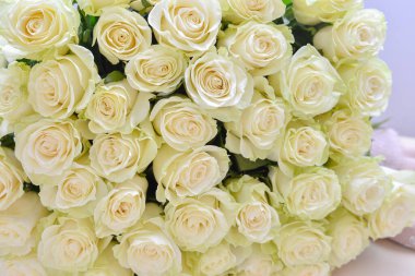 Bir buket taze gül çiçeği.