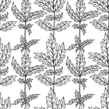 Doğrusal yaprakların vektör dikişsiz deseni.