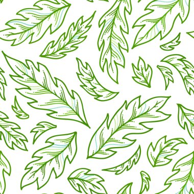 Yaprakların vektörsüz deseni.