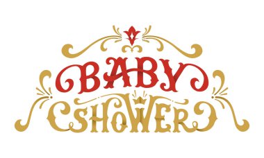 Vektör bebek duş yazı.