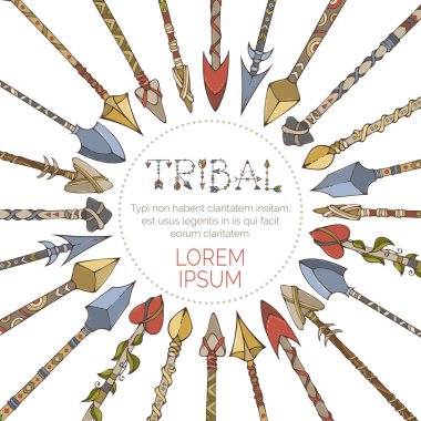 Vektör etnik oklar çerçeve.