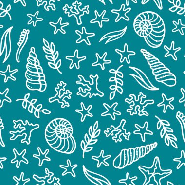 Vektör dikişsiz sualtı deniz deseni.