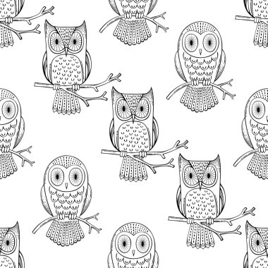 Baykuşlar seamless modeli.