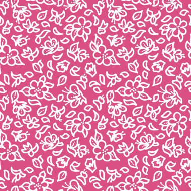 Vektör pembe dikişsiz çiçek deseni.