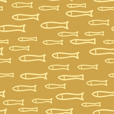 Vektör dikişsiz altın sardalye desen.