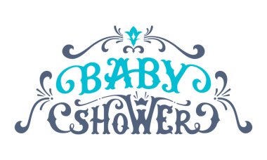 Vektör bebek duş yazı.