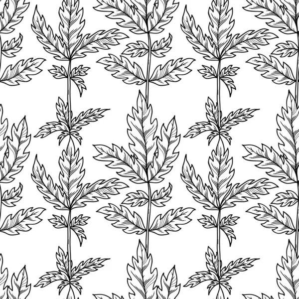 Doğrusal yaprakların vektör dikişsiz deseni.