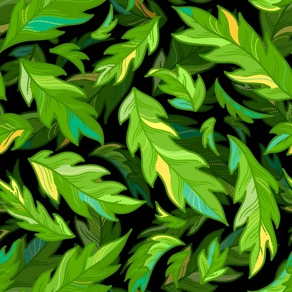 Векторный бесшовный рисунок листьев. — стоковый вектор