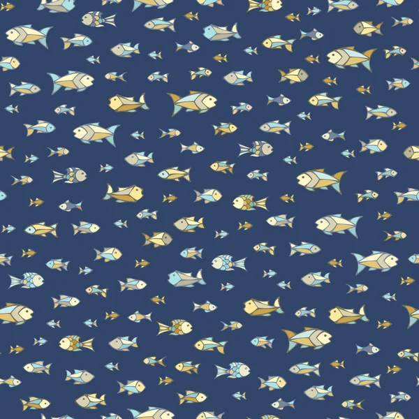 Modèle de poisson sans couture vectoriel foncé . — Image vectorielle