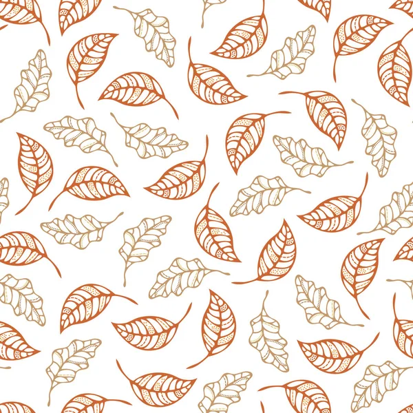 Modèle vectoriel sans couture des feuilles d'automne. — Image vectorielle