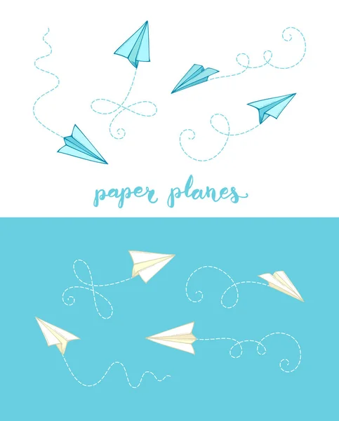 Papper flygplan. — Stock vektor