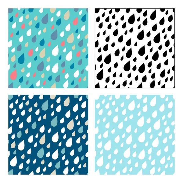 Vector seamless patterns of droplets. — Stock Vector