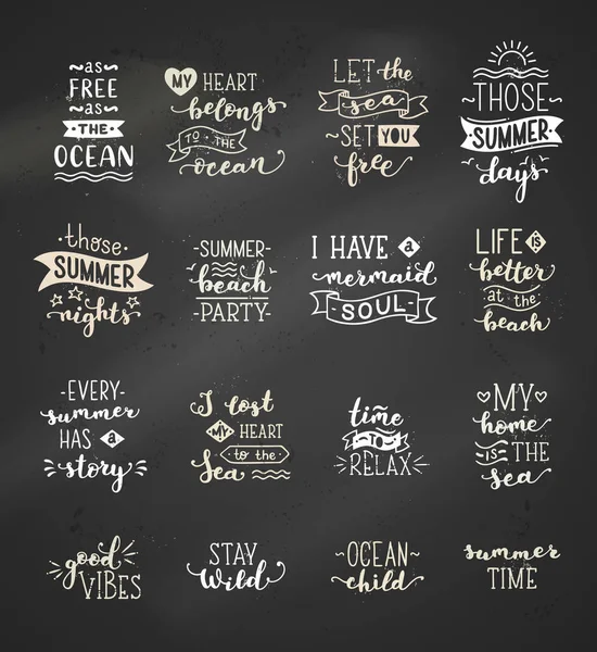 Vektör el çizilmiş tebeşir deniz / okyanus hakkında tırnak.