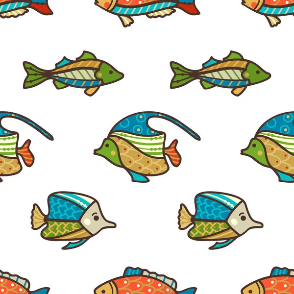 Patrón de peces sin costura vectorial . — Archivo Imágenes Vectoriales